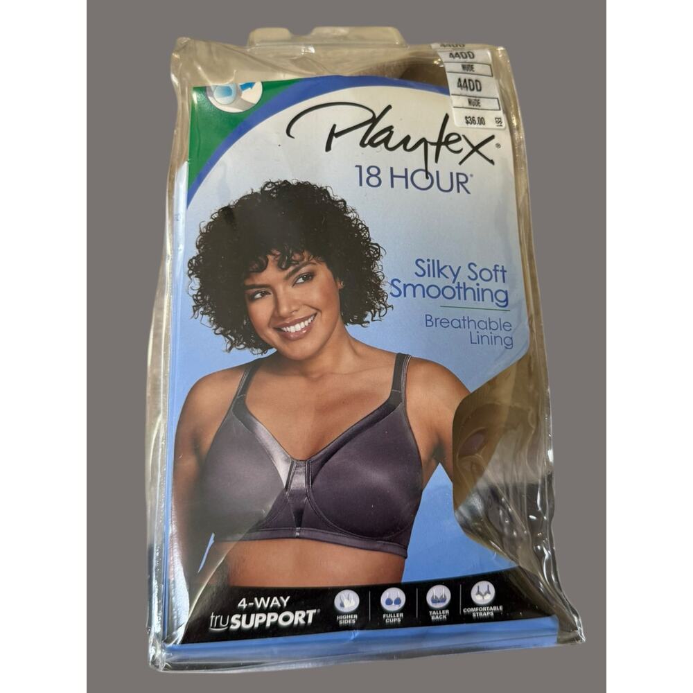 Playtex 18 Hour Wirefree Bra 44DD Nude Smoothing Comfort NWT